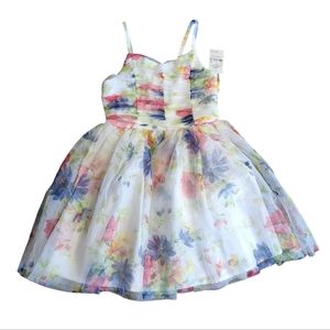 Zenzi Little Girl Sleeveless Floral Flared Lace Dress Size XS 4/5